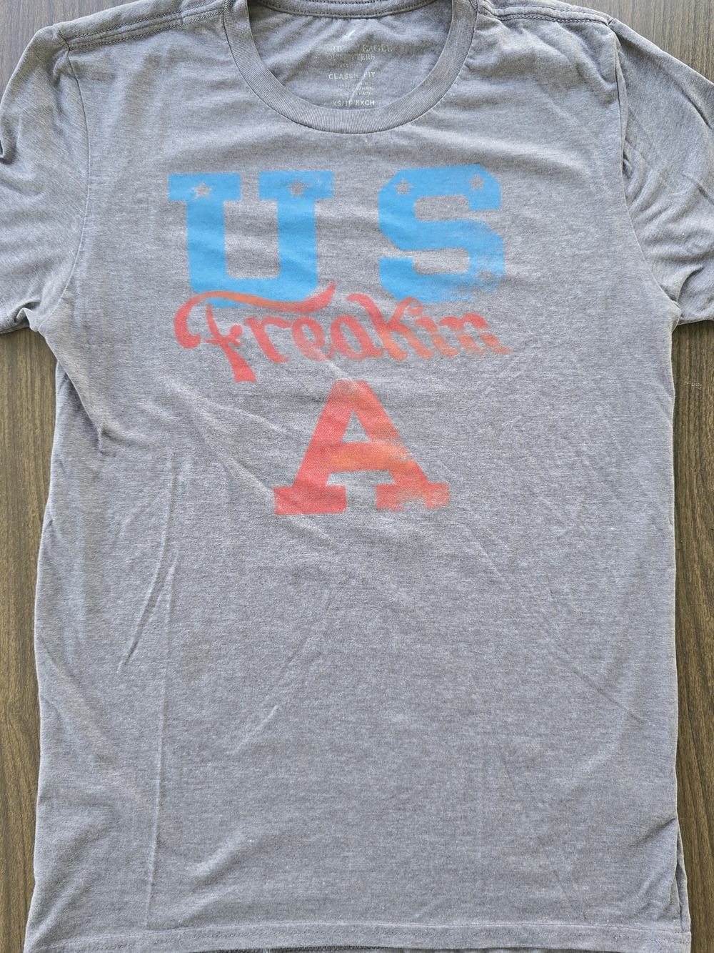 American Eagle US Freakin' A Patriotic 4th of July Mens Graphic Tee XS Rare HTF